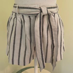 LOFT LINEN/COTTON STRIPED SHORTS
